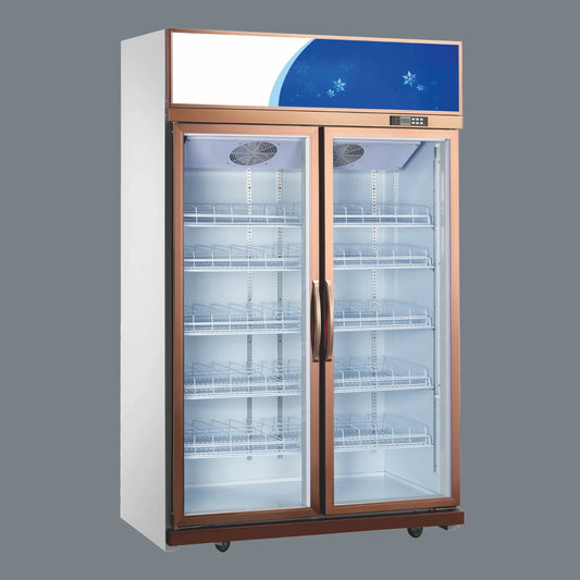 Upright Glassdoor Chiller/ Freezer - Premium - Ventilated Cooling (2 Doors)