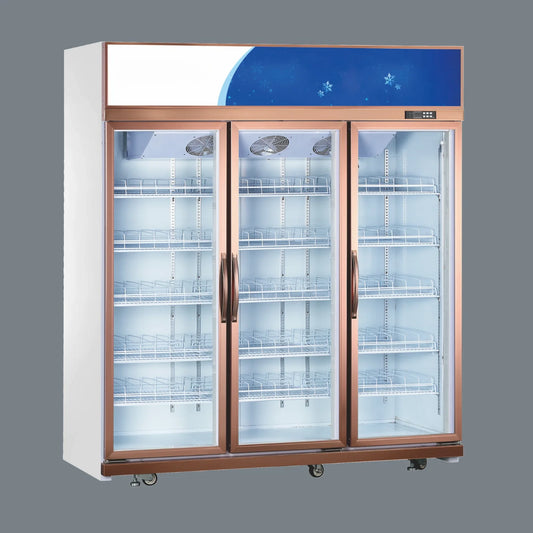 Upright Glassdoor Chiller/ Freezer - Economy - Ventilated Cooling (3 Doors)